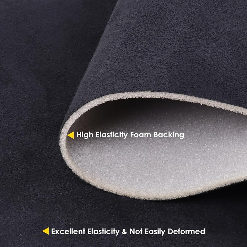FINDUFA 90" x 60" Autos Suede Headliner Fabric with Foam Backing Material Replacement Upholstery for Car Truck Marine RV Interior Roof Liner Fabric Repair Black - Image 2
